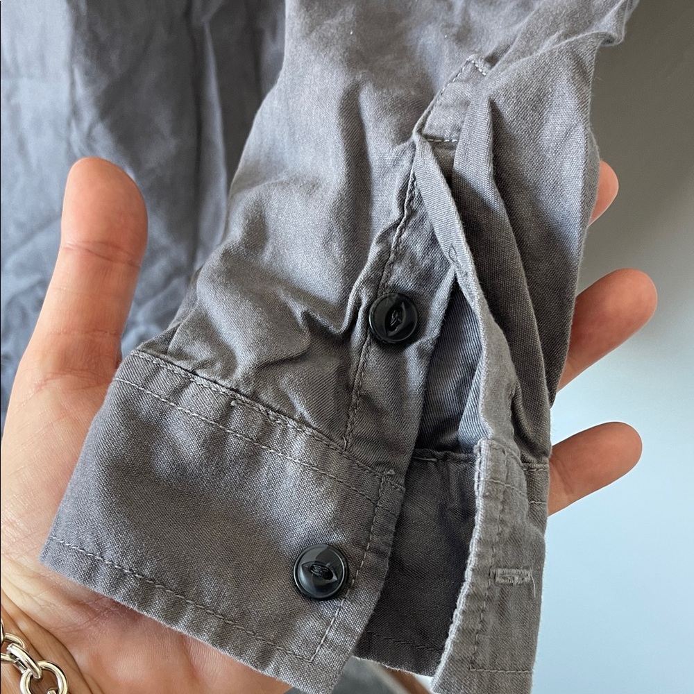 Universal Thread Gray Utility Button Front Shirt … - image 4
